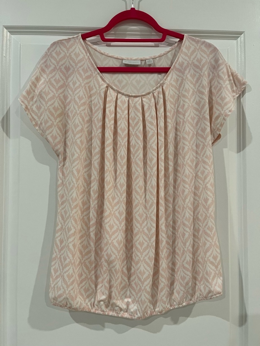 NY&CO Pink Pleat-Front Blouse